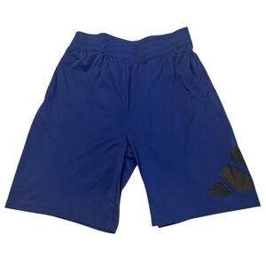 boys Adidas Blue Athletic Shorts with Black Logo, Size L 14/16